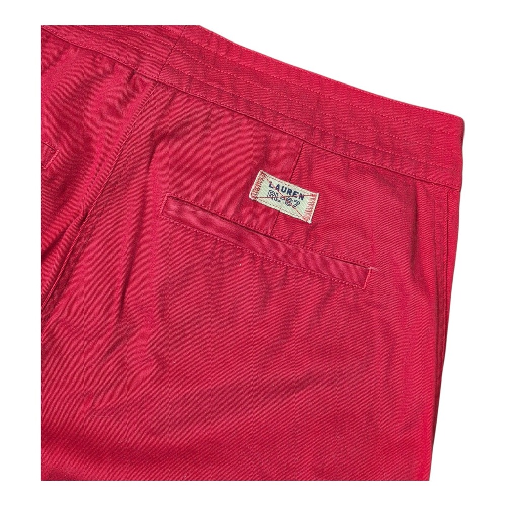 VTG Lauren Ralph Lauren Women's Size 6 Red Wide Leg Crop Drawstring Cotton Pants